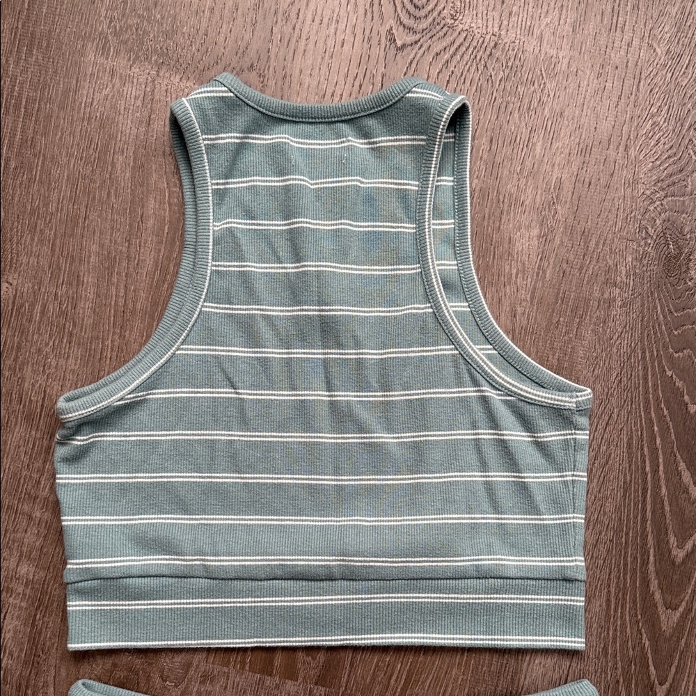 Colsie Teal Striped Pajama Set Medium - Picture 8 of 8